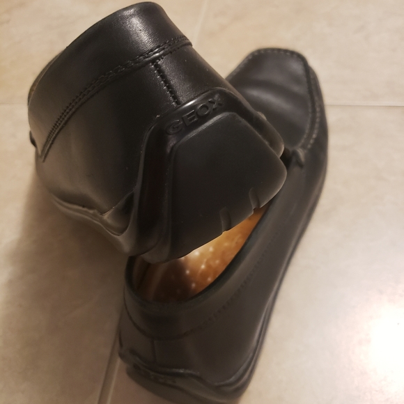 GEOX Black Leather Car Loafers Mocs Driving Shoes - Picture 8 of 9